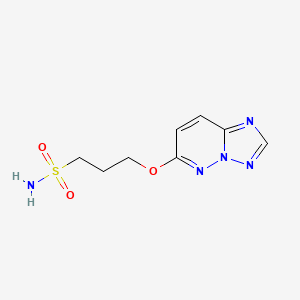 molecular formula C8H11N5O3S B8537865 6-(3-Sulfamoyl-1-propoxy)(1,2,4)triazolo(1,5-b)pyridazine CAS No. 152537-78-5