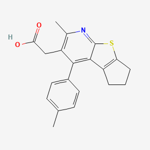 molecular formula C20H19NO2S B8537917 [2-Methyl-4-p-tolyl-6,7-dihydro-5H-cyclopenta[4,5]thieno[2,3-b]pyridin-3-yl]acetic acid 
