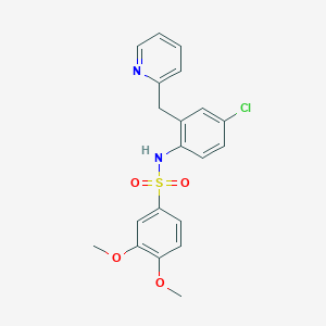 molecular formula C20H19ClN2O4S B8537983 N-[4-Chloro-2-(pyridin-2-ylmethyl)-phenyl]-3,4-dimethoxybenzenesulfonamide 