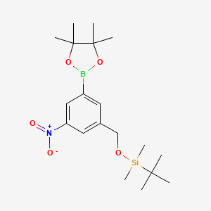 Tert-butyl(dimethyl){[3-nitro-5-(4,4,5,5-tetramethyl-1,3,2-dioxaborolan-2-yl)benzyl]oxy}silane