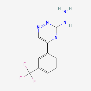 molecular formula C10H8F3N5 B8538007 3-Hydrazino-5-(alpha,alpha,alpha-trifluoro-m-tolyl)-1,2,4-triazine CAS No. 69467-01-2