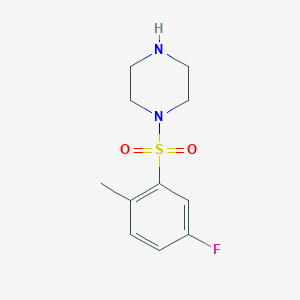molecular formula C11H15FN2O2S B8538026 1-(5-Fluoro-2-methylphenylsulfonyl)Piperazine 