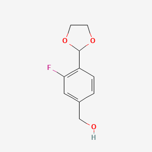 molecular formula C10H11FO3 B8538050 (4-[1,3]Dioxolan-2-yl-3-fluoro-phenyl)-methanol 