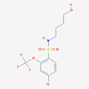 molecular formula C11H13BrF3NO4S B8538112 4-Bromo-N-(4-hydroxybutyl)-2-(trifluoromethoxy)benzene-1-sulfonamide CAS No. 871114-08-8