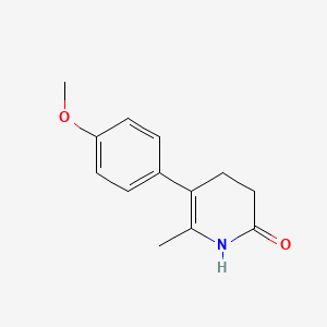 molecular formula C13H15NO2 B8538162 5-(4-Methoxyphenyl)-6-methyl-3,4-dihydropyridin-2(1H)-one CAS No. 89733-51-7