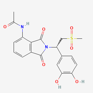 molecular formula C19H18N2O7S B8538256 (S)-N-{2-[1-(3,4-dihydroxy-phenyl)-2-methanesulfonyl-ethyl]-1,3-dioxo-2,3-dihydro-1H-isoindol-4-yl}-acetamide 