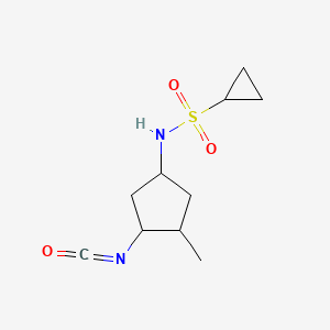molecular formula C10H16N2O3S B8538305 N-(3-isocyanato-4-methylcyclopentyl)cyclopropanesulfonamide 
