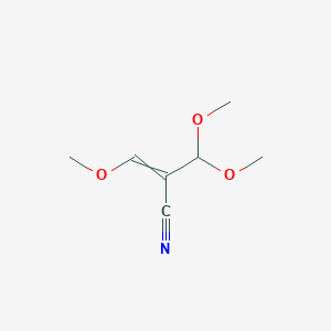 molecular formula C7H11NO3 B8538308 2-(Dimethoxymethyl)-3-methoxyprop-2-enenitrile CAS No. 87466-78-2