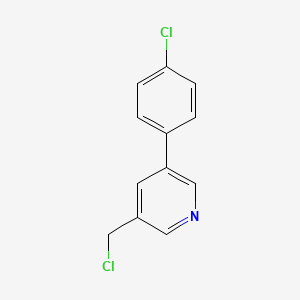 molecular formula C12H9Cl2N B8538344 3-(Chloromethyl)-5-(4-chlorophenyl)pyridine 
