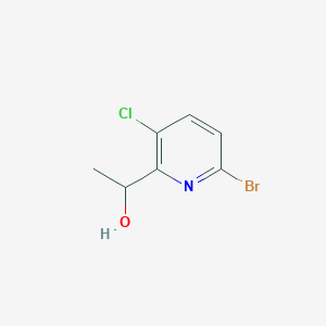 molecular formula C7H7BrClNO B8538365 1-(6-Bromo-3-chloropyridin-2-yl)ethanol 