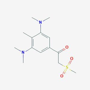 molecular formula C14H22N2O3S B8538376 1-[3,5-Bis(dimethylamino)-4-methylphenyl]-2-(methanesulfonyl)ethan-1-one CAS No. 61544-36-3