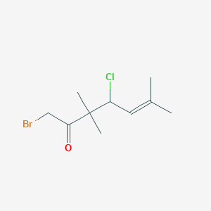 molecular formula C10H16BrClO B8538377 1-Bromo-4-chloro-3,3,6-trimethylhept-5-en-2-one CAS No. 89084-56-0