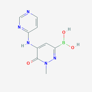 molecular formula C9H10BN5O3 B8538452 [1-Methyl-6-oxo-5-(pyrimidin-4-ylamino)pyridazin-3-yl]boronic acid 
