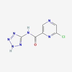 molecular formula C6H4ClN7O B8538468 6-Chloro-N-(1H-tetrazol-5-yl)pyrazine-2-carboxamide 