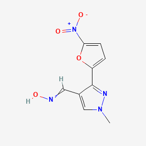 N-{[1-Methyl-3-(5-nitrofuran-2-yl)-1H-pyrazol-4-yl]methylidene}hydroxylamine