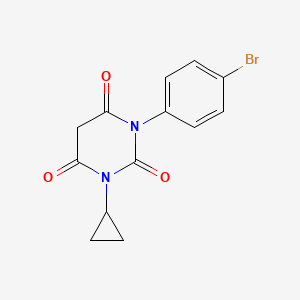 molecular formula C13H11BrN2O3 B8538609 1-(4-Bromo-phenyl)-3-cyclopropyl-pyrimidine-2,4,6-trione 