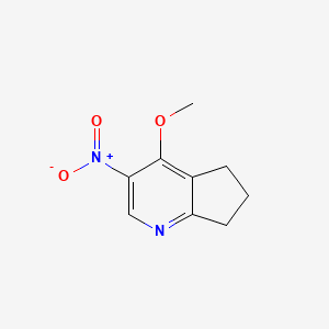 molecular formula C9H10N2O3 B8538626 4-Methoxy-3-nitro-6,7-dihydro-5H-cyclopenta[b]pyridine 
