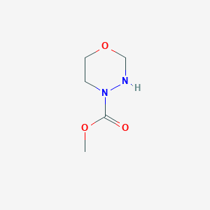 molecular formula C5H10N2O3 B8538666 Methyl tetrahydro-4h-1,3,4-oxadiazine-4-carboxylate 