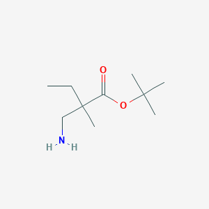 molecular formula C10H21NO2 B8538787 tert-Butyl 2-(aminomethyl)-2-methylbutanoate 