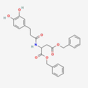 molecular formula C27H27NO7 B8538836 2-[3-(3,4-Dihydroxyphenyl)propionylamino]-succinic acid dibenzyl ester 