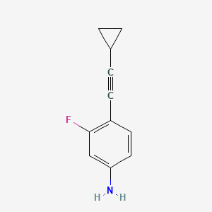 B8538862 4-(Cyclopropylethynyl)-3-fluoroaniline CAS No. 1255041-93-0