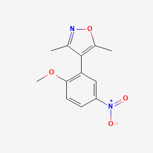 molecular formula C12H12N2O4 B8538913 3,5-Dimethyl-4-[2-(methyloxy)-5-nitrophenyl]isoxazole 