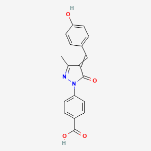 molecular formula C18H14N2O4 B8538931 1-(p-Carboxyphenyl)-3-methyl-4-(p-hydroxybenzylidene)-2-pyrazolin-5-one CAS No. 77666-73-0