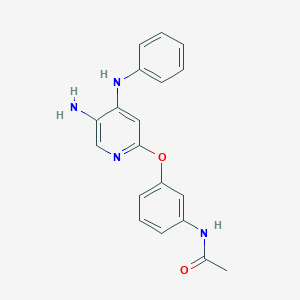 molecular formula C19H18N4O2 B8539038 Acetamide,n-[3-[[5-amino-4-(phenylamino)-2-pyridinyl]oxy]phenyl]- 