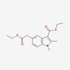 B8539052 1H-Indole-5-acetic acid, 3-(ethoxycarbonyl)-2-methyl-, ethyl ester CAS No. 405267-75-6