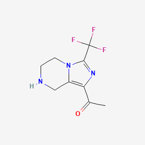 molecular formula C9H10F3N3O B8539116 Ethanone,1-[5,6,7,8-tetrahydro-3-(trifluoromethyl)imidazo[1,5-a]pyrazin-1-yl]- CAS No. 1174122-85-0