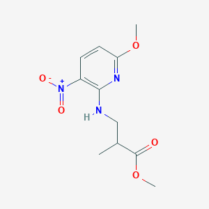 molecular formula C11H15N3O5 B8539174 methyl 3-[(6-methoxy-3-nitropyridin-2-yl)amino]-2-methylpropanoate 