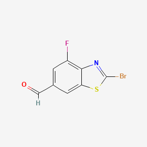 molecular formula C8H3BrFNOS B8539242 2-Bromo-4-fluorobenzo[d]thiazole-6-carbaldehyde 
