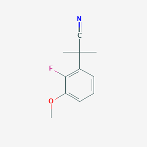molecular formula C11H12FNO B8539292 2-(2-Fluoro-3-methoxyphenyl)-2-methylpropanenitrile 