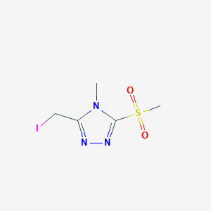 molecular formula C5H8IN3O2S B8539298 3-(iodomethyl)-4-methyl-5-(methylsulfonyl)-4H-1,2,4-triazole 