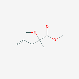 molecular formula C8H14O3 B8539300 Methyl 2-methoxy-2-methylpent-4-enoate 
