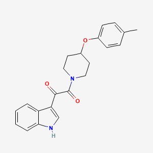 molecular formula C22H22N2O3 B8539341 Piperidine,1-(1h-indol-3-yloxoacetyl)-4-(4-methylphenoxy)- 