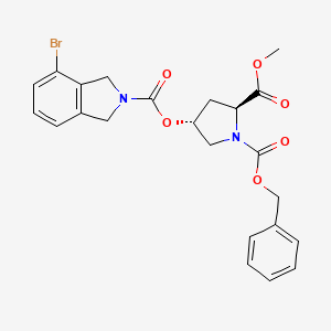 molecular formula C23H23BrN2O6 B8539374 1-Benzyl 2-methyl (2S,4R)-4-((4-bromoisoindoline-2-carbonyl)oxy)pyrrolidine-1,2-dicarboxylate 