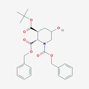 molecular formula C26H31NO7 B8539386 1,2-dibenzyl 3-tert-butyl (2S,3S)-5-hydroxypiperidine-1,2,3-tricarboxylate 