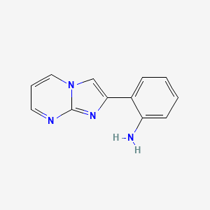molecular formula C12H10N4 B8539396 2-(Imidazo[1,2-a]pyrimidin-2-yl)aniline 
