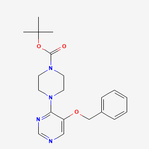 molecular formula C20H26N4O3 B8539450 tert-Butyl 4-(5-(benzyloxy)pyrimidin-4-yl)piperazine-1-carboxylate 