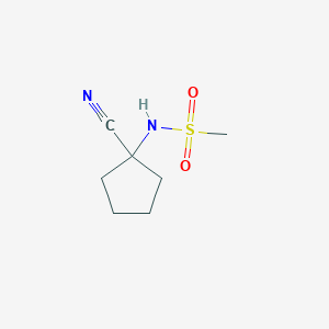molecular formula C7H12N2O2S B8539465 1-Cyano-1-(methylsulfonamido)cyclopentane 