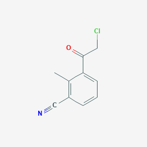 molecular formula C10H8ClNO B8539477 3-(Chloroacetyl)-2-methylbenzonitrile 