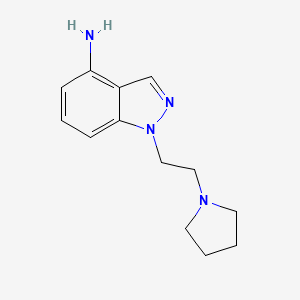 molecular formula C13H18N4 B8539522 1-(2-Pyrrolidin-1-YL-ethyl)-1H-indazol-4-ylamine 