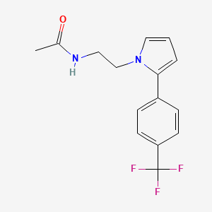 molecular formula C15H15F3N2O B8539547 Acetamide,n-[2-[2-[4-(trifluoromethyl)phenyl]-1h-pyrrol-1-yl]ethyl]- 