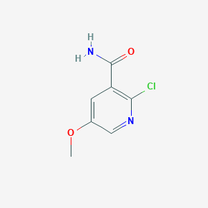 molecular formula C7H7ClN2O2 B8539566 2-Chloro-5-methoxynicotinamide 