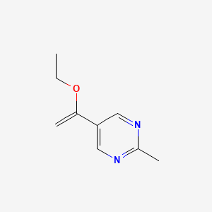 molecular formula C9H12N2O B8539663 5-(1-Ethoxyethenyl)-2-methylpyrimidine 