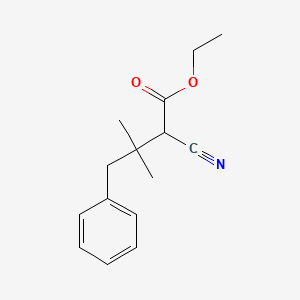 molecular formula C15H19NO2 B8539674 Ethyl 2-cyano-3,3-dimethyl-4-phenylbutanoate CAS No. 6333-05-7