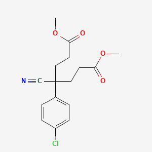 molecular formula C16H18ClNO4 B8539699 Heptanedioic acid, 4-(4-chlorophenyl)-4-cyano-, dimethyl ester CAS No. 56326-91-1