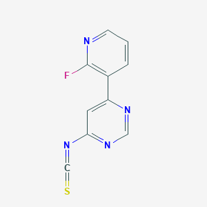 molecular formula C10H5FN4S B8539733 4-(2-Fluoropyridin-3-yl)-6-isothiocyanatopyrimidine 