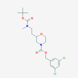 molecular formula C20H28Cl2N2O5 B8539736 3,5-Dichlorobenzyl 2-(2-((tert-butoxycarbonyl)(methyl)amino)ethyl)morpholine-4-carboxylate 